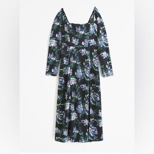 NWT Abercrombie long-sleeve squareneck midi dress xxsp